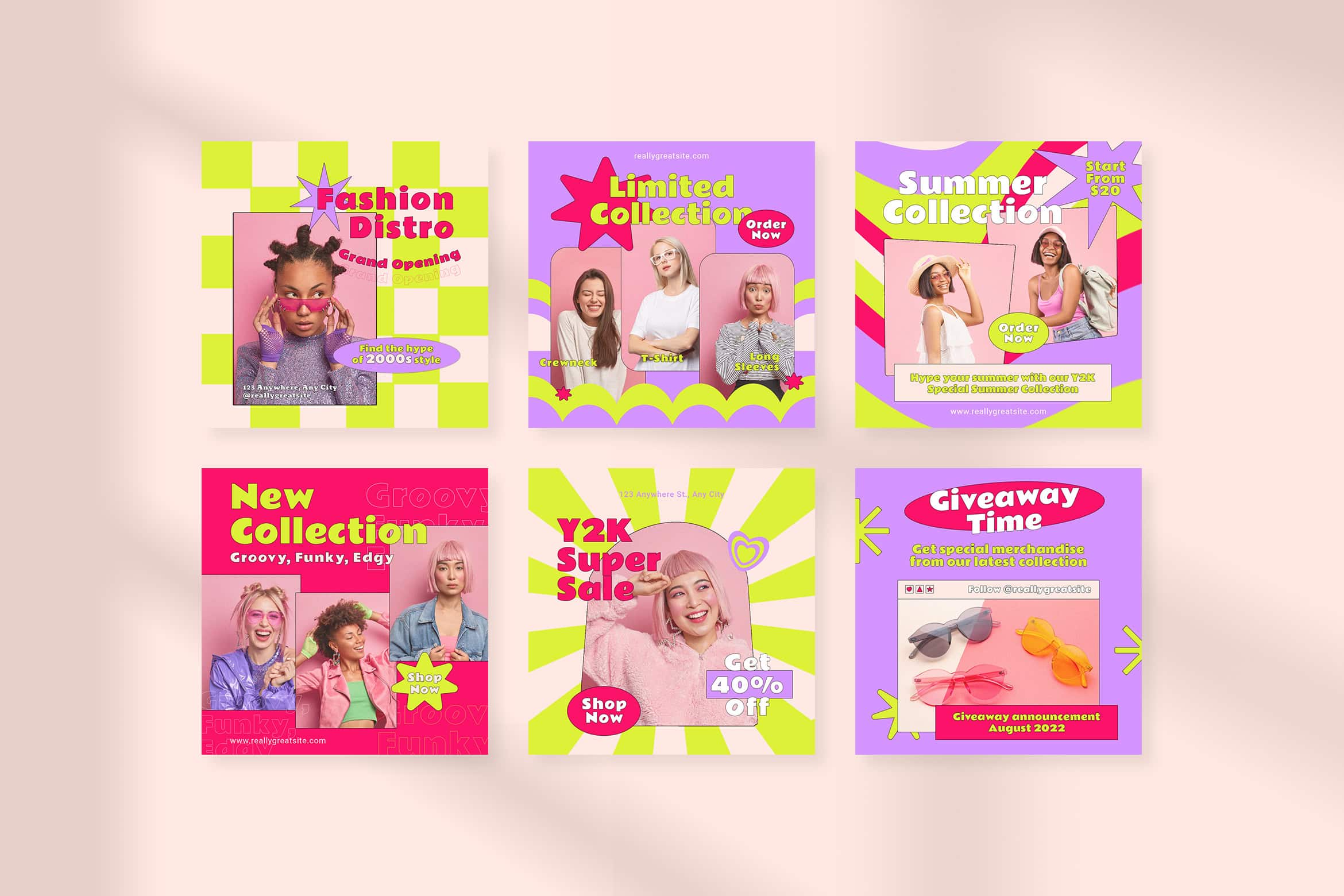 Colorful Funky Y2K Fashion Promotion Instagram Design